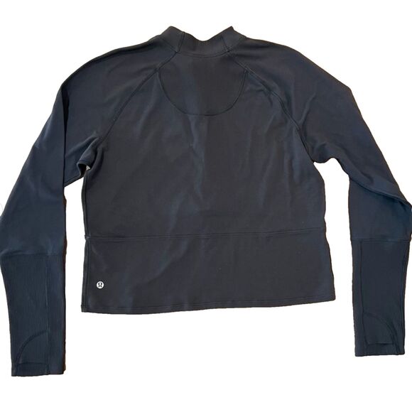 Lululemon It’s Rulu Black 3/4 Zip Long Sleeve Top Slim Fit Cropped Fits Like 10 - Picture 3 of 7